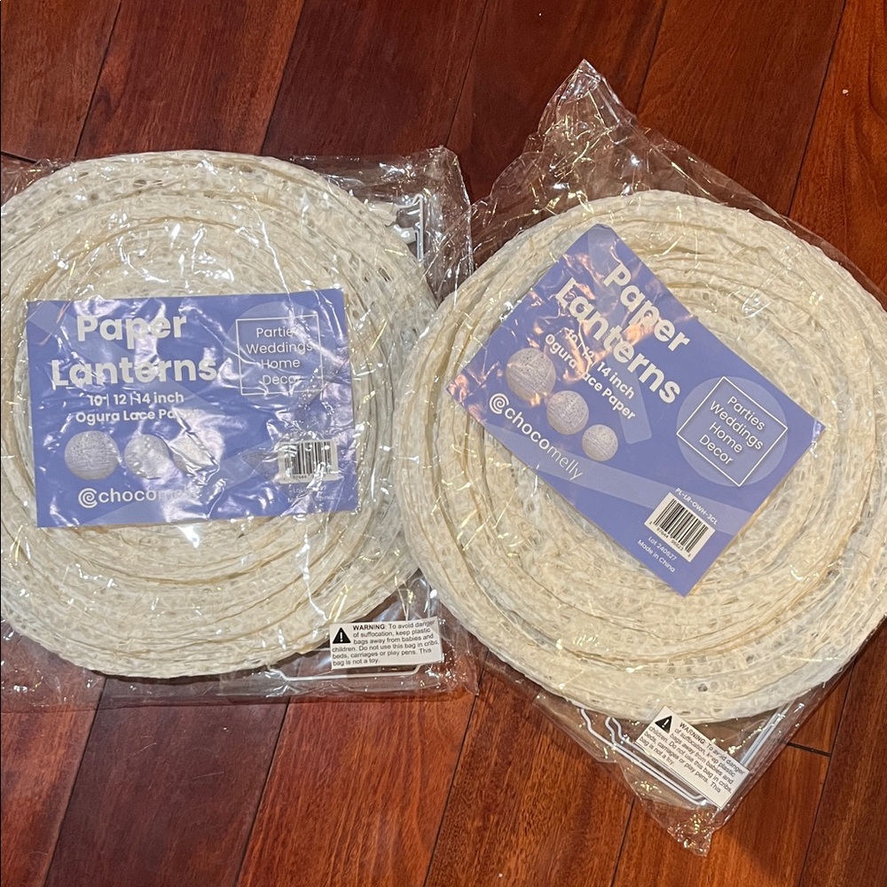 2 packages of White Paper Lanterns new